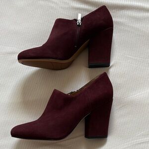 Franco Sarto Deep Burgundy Heeled Boots